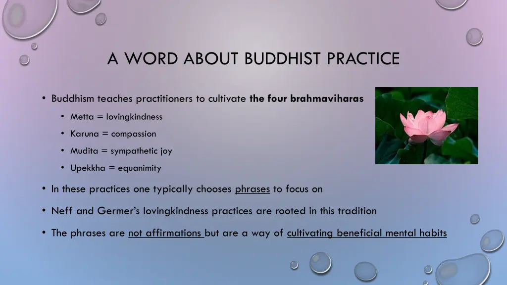 a word about buddhist practice