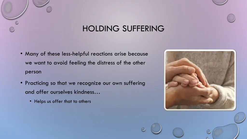 holding suffering