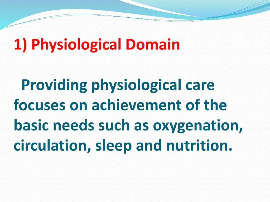 1 physiological domain