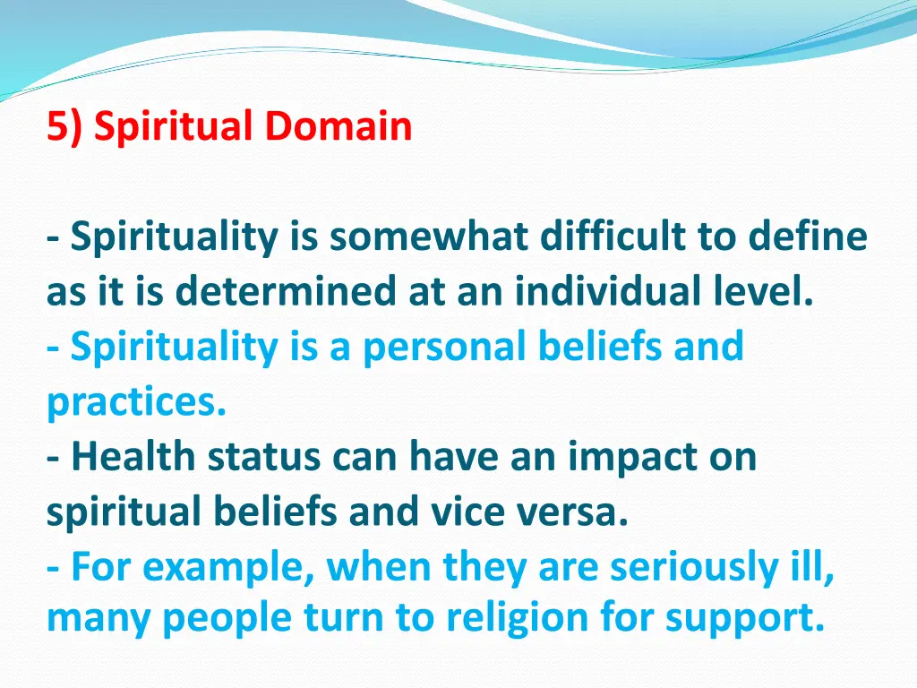 5 spiritual domain