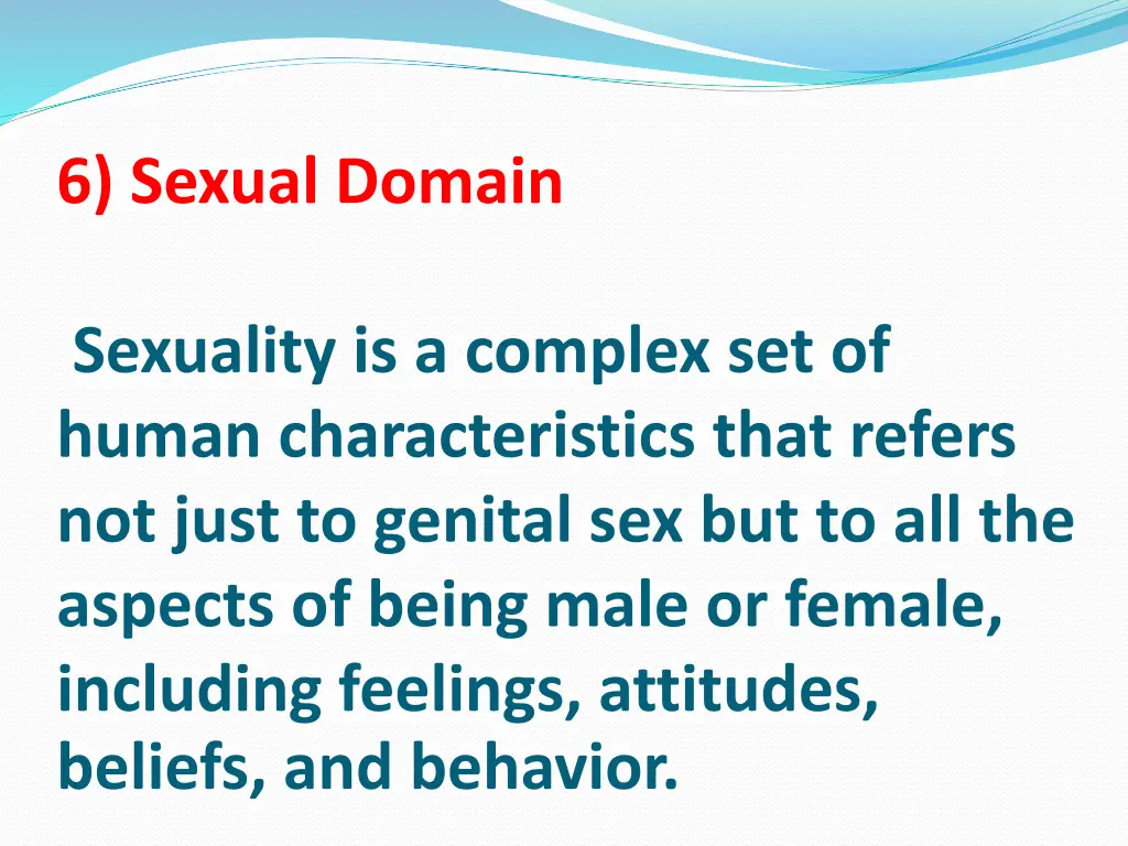 6 sexual domain