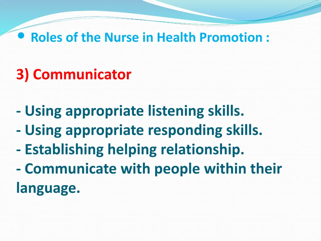 roles of the nurse in health promotion 2