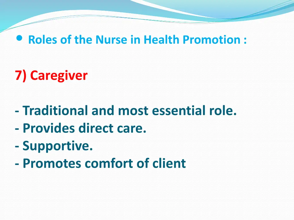 roles of the nurse in health promotion 6