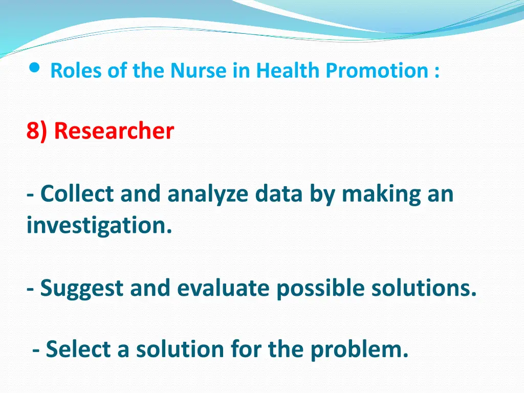 roles of the nurse in health promotion 7