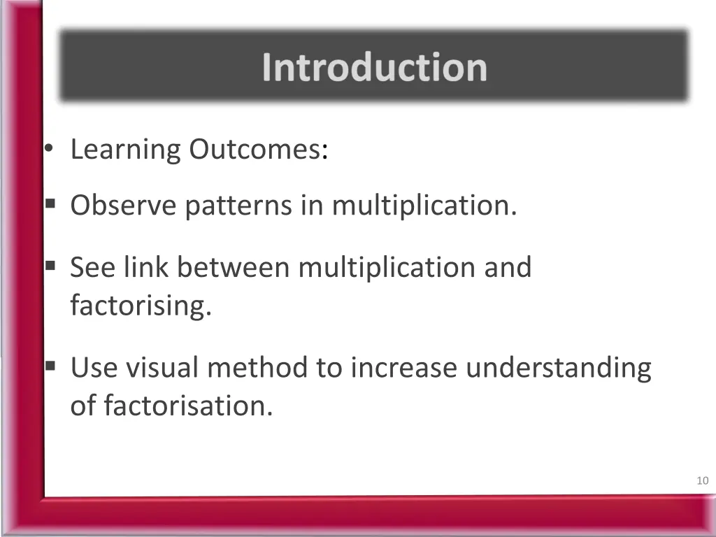 learning outcomes