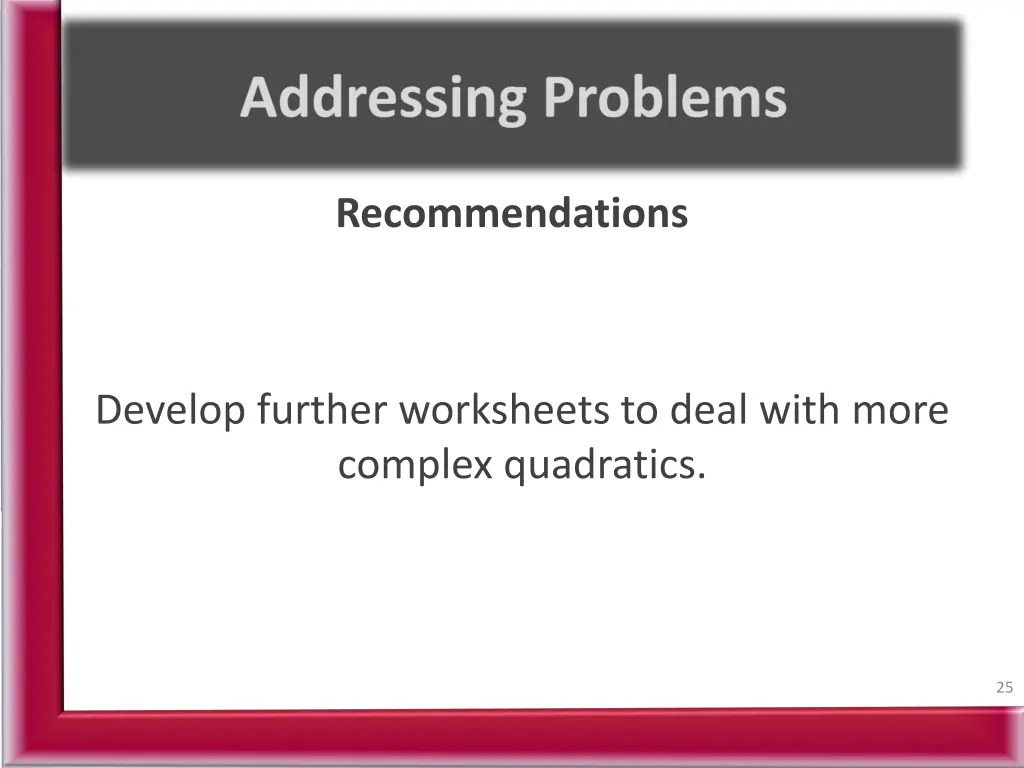 recommendations