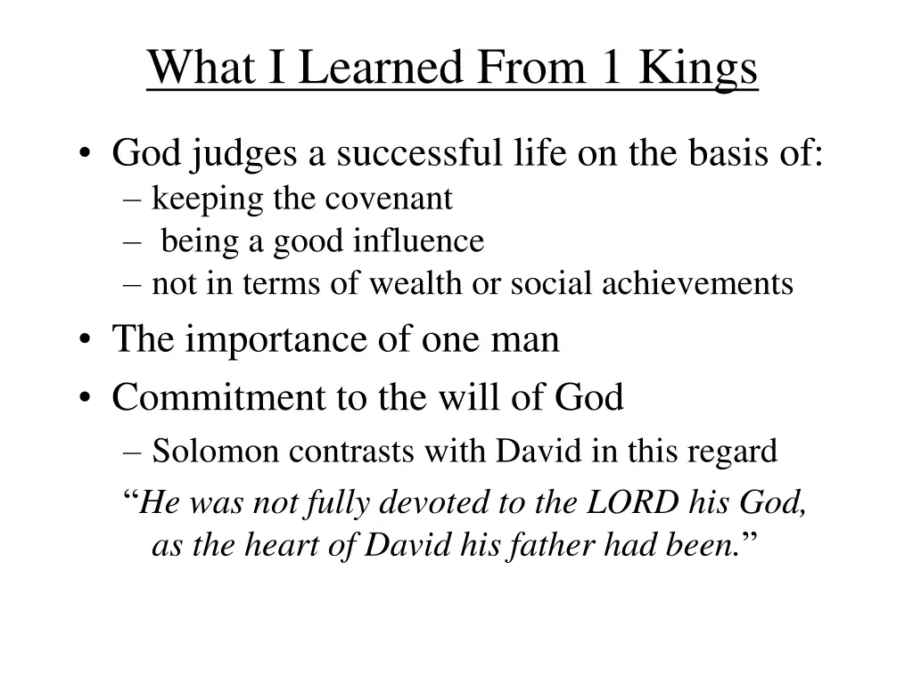 what i learned from 1 kings
