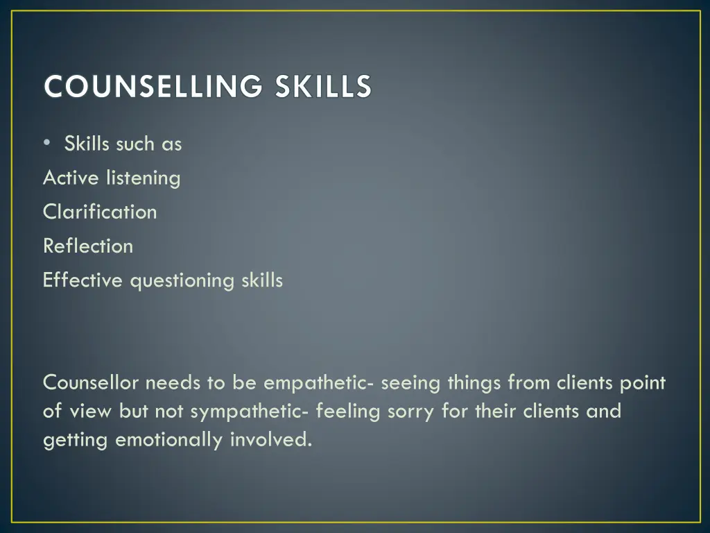 counselling skills