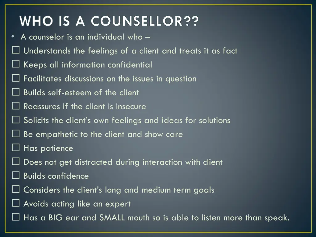 who is a counsellor a counselor is an individual