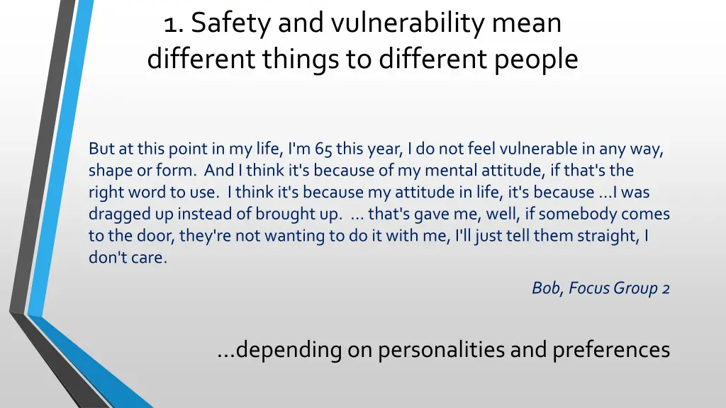 1 safety and vulnerability mean different things