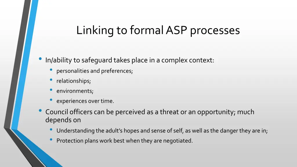 linking to formal asp processes