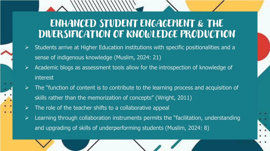 enhanced student engagement the diversification