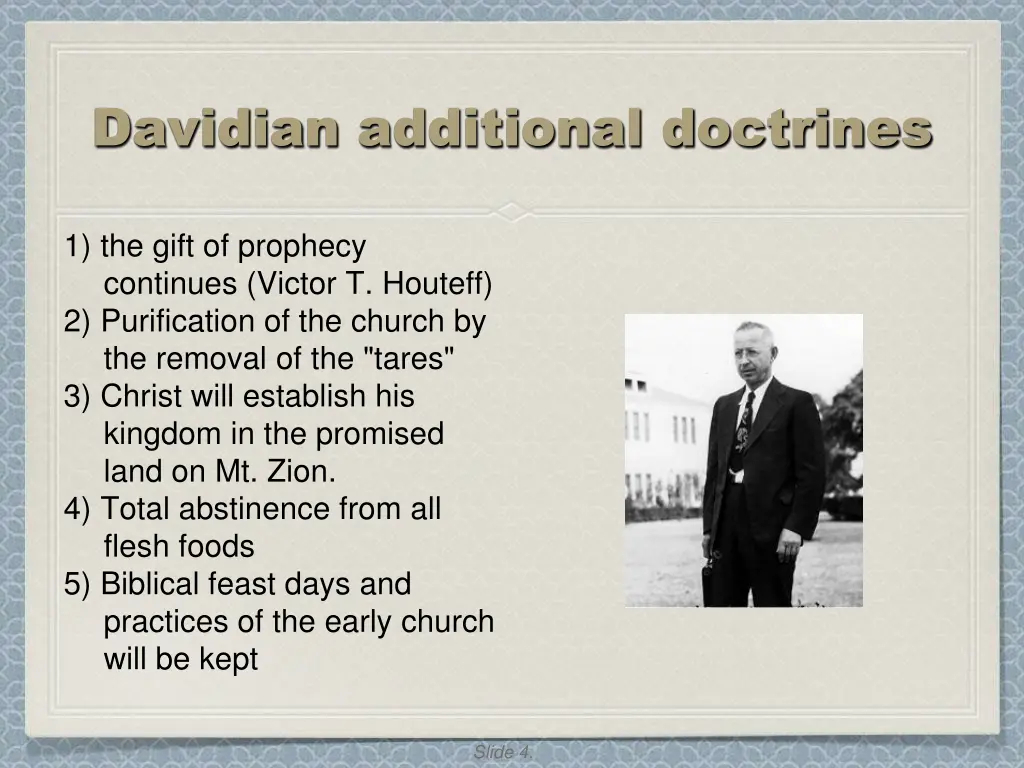 davidian additional doctrines
