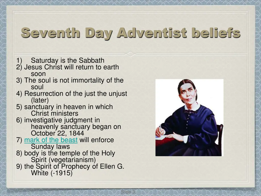 seventh day adventist beliefs