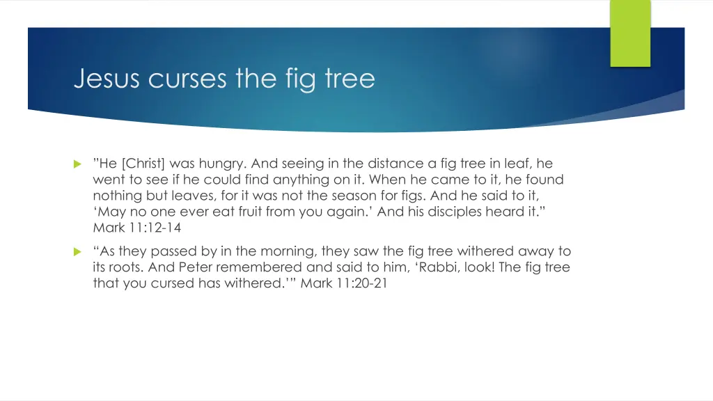 jesus curses the fig tree
