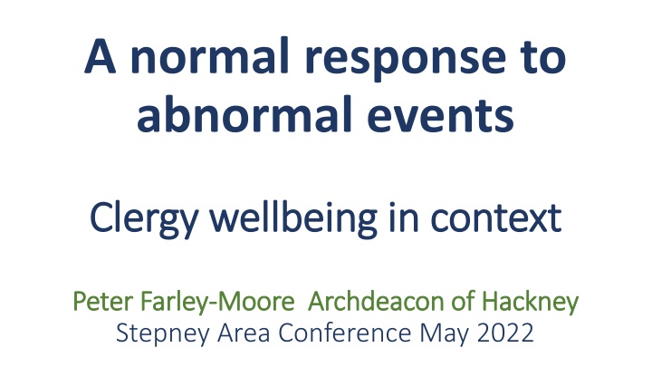 a normal response to abnormal events