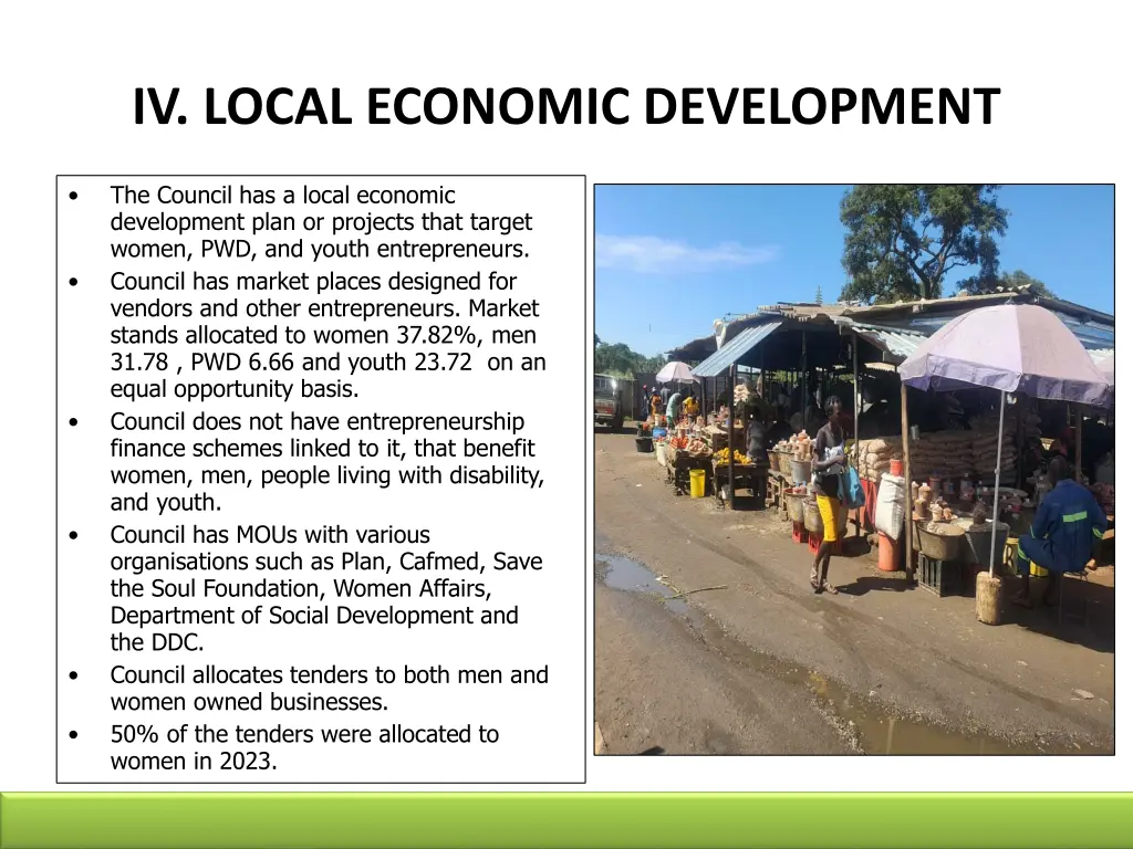 iv local economic development