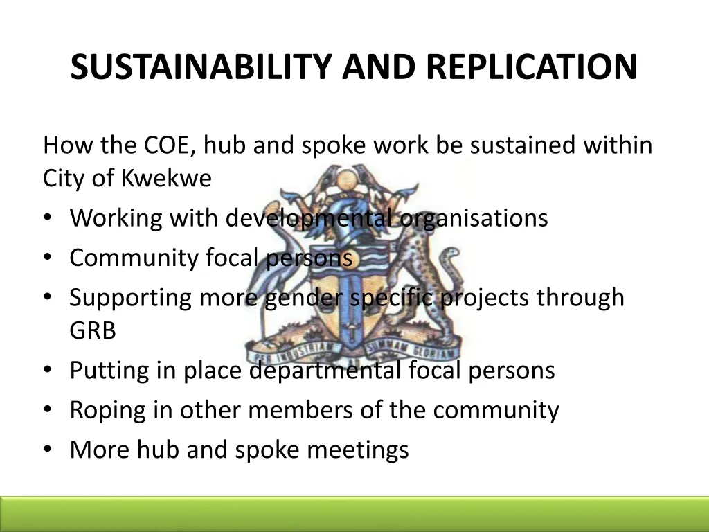 sustainability and replication