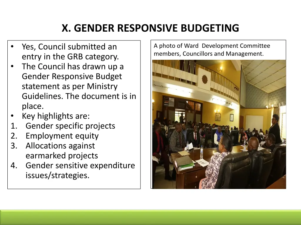 x gender responsive budgeting