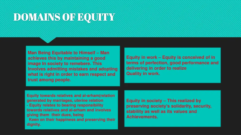 domains domains of equity of equity