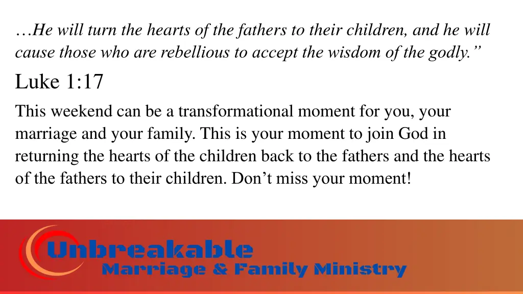 he will turn the hearts of the fathers to their