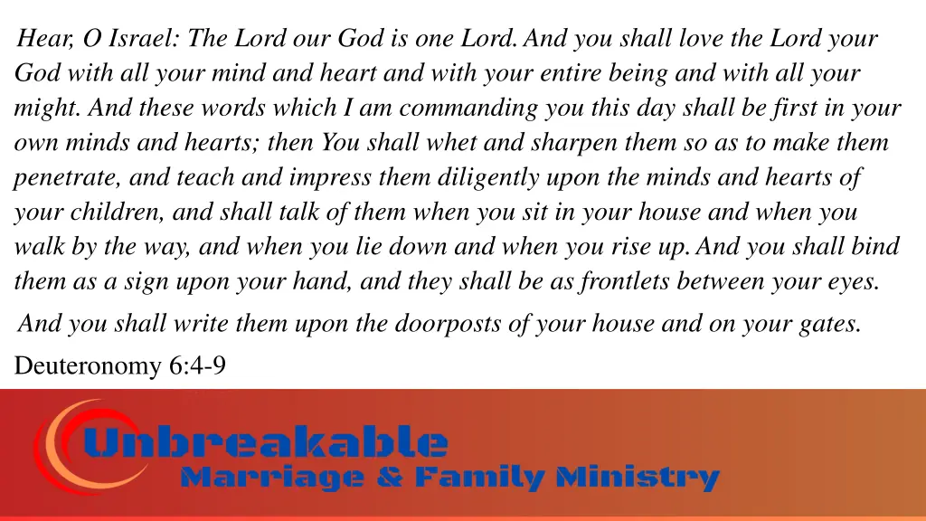 hear o israel the lord our god is one lord
