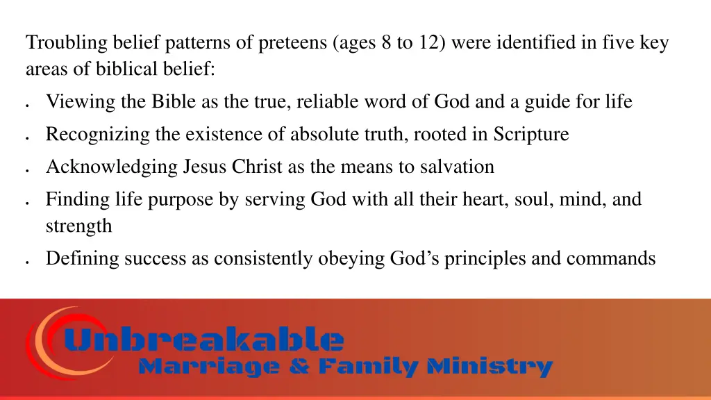 troubling belief patterns of preteens ages