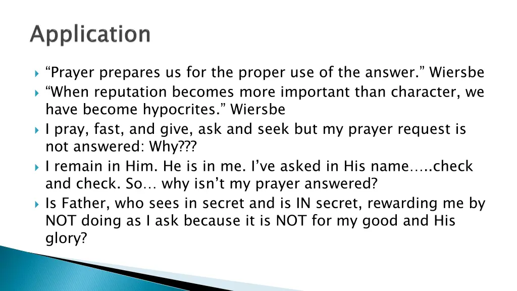 prayer prepares us for the proper
