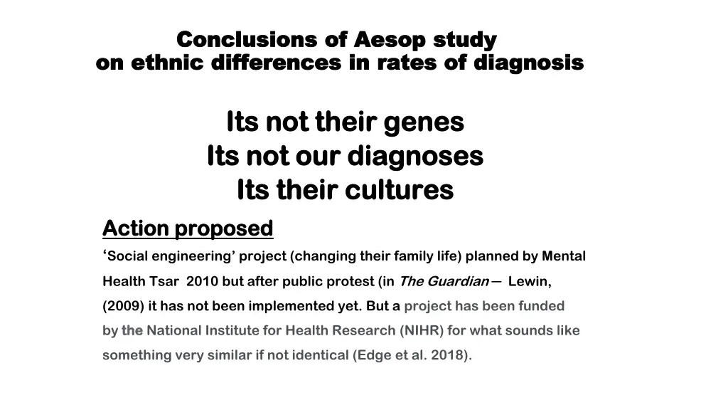 conclusions of aesop study conclusions of aesop