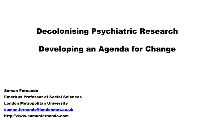 decolonising psychiatric research