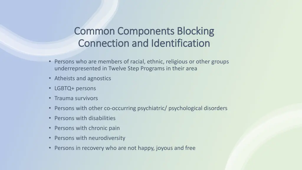 common components blocking common components