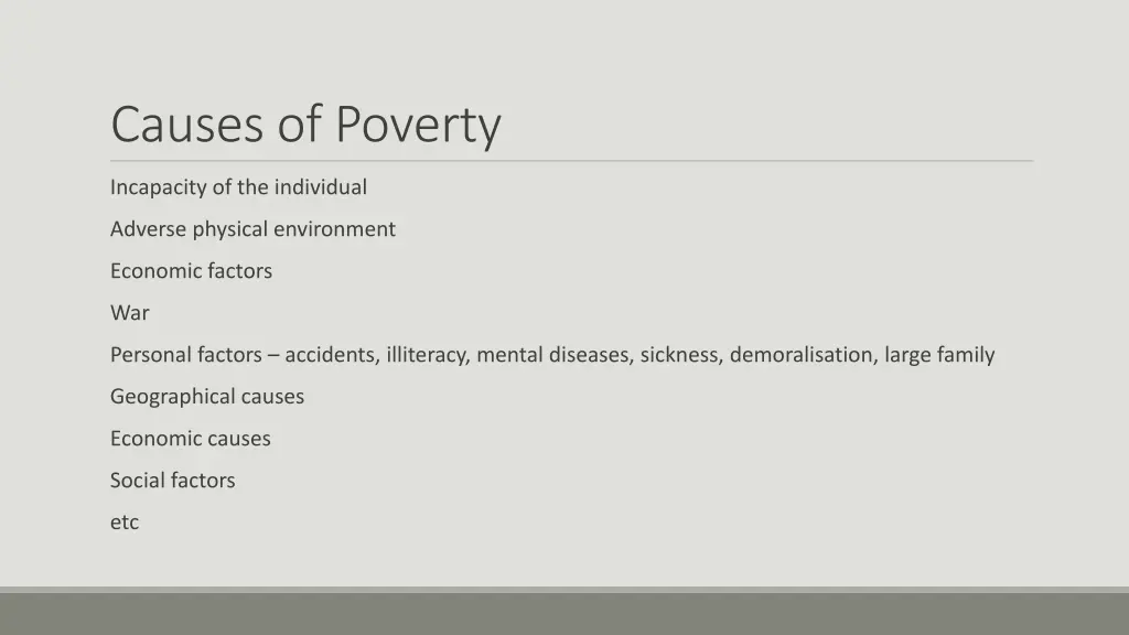 causes of poverty