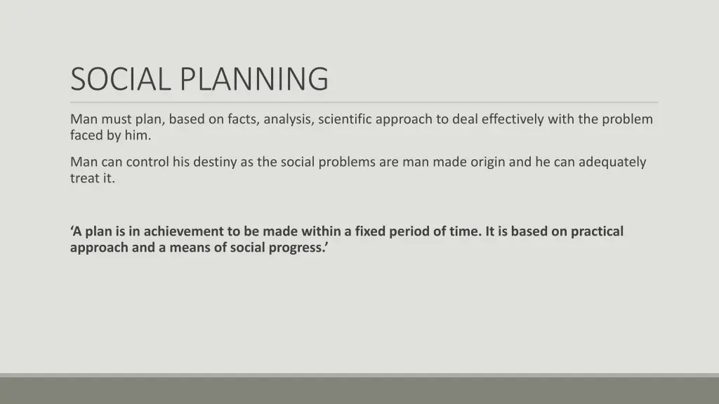 social planning