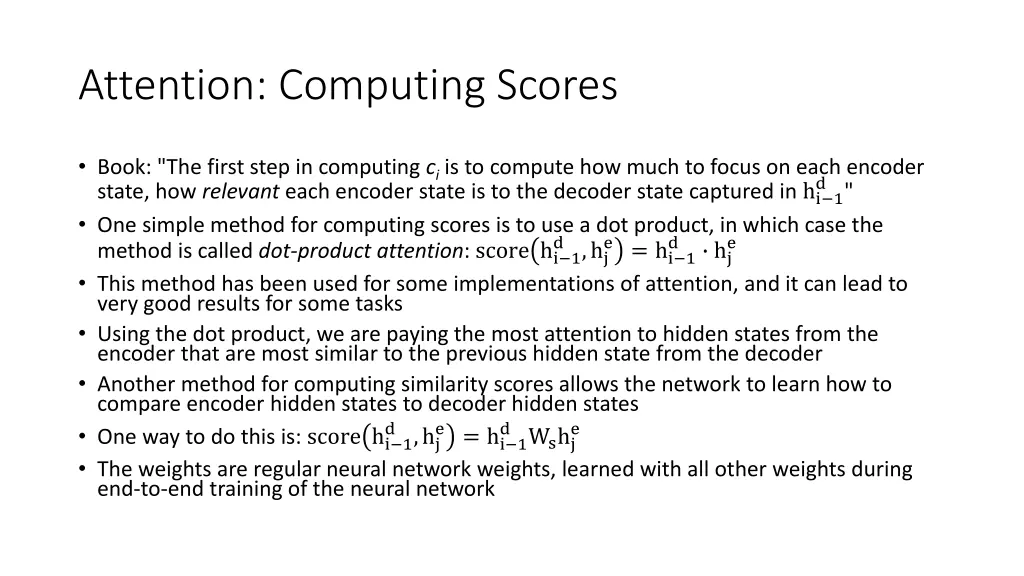 attention computing scores