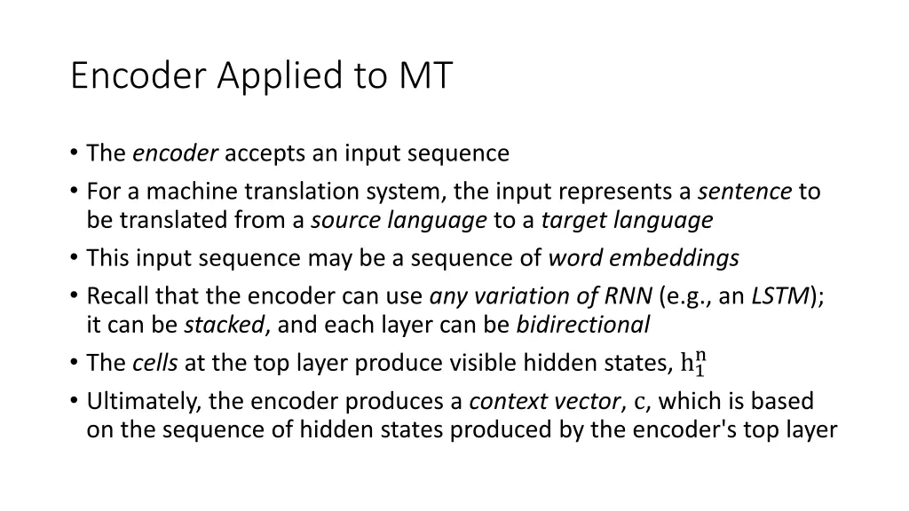 encoder applied to mt