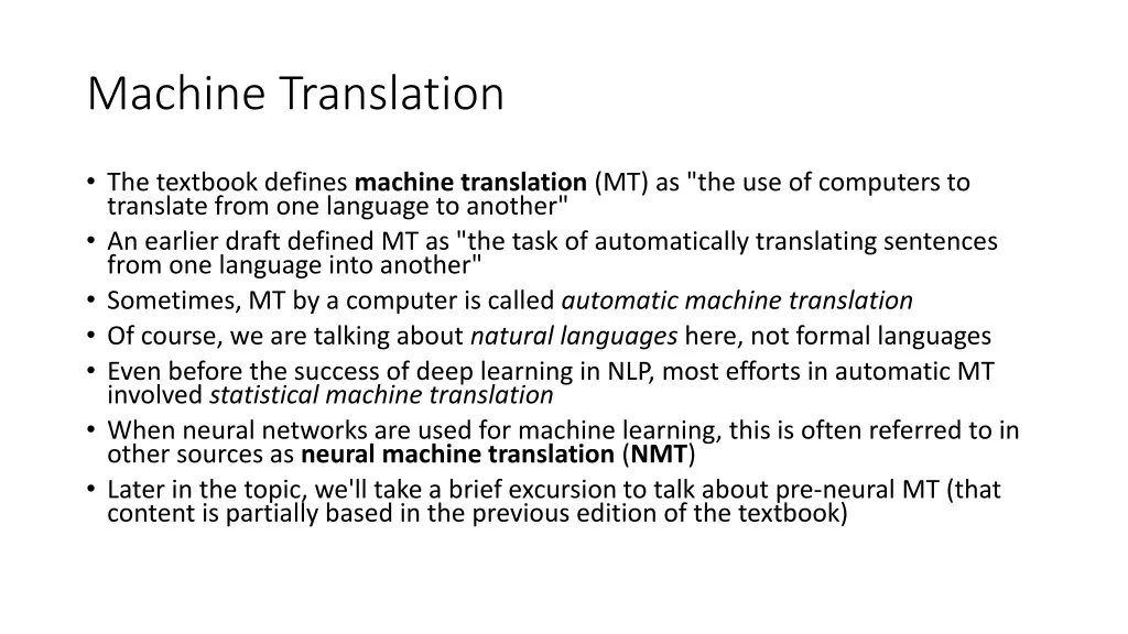 machine translation