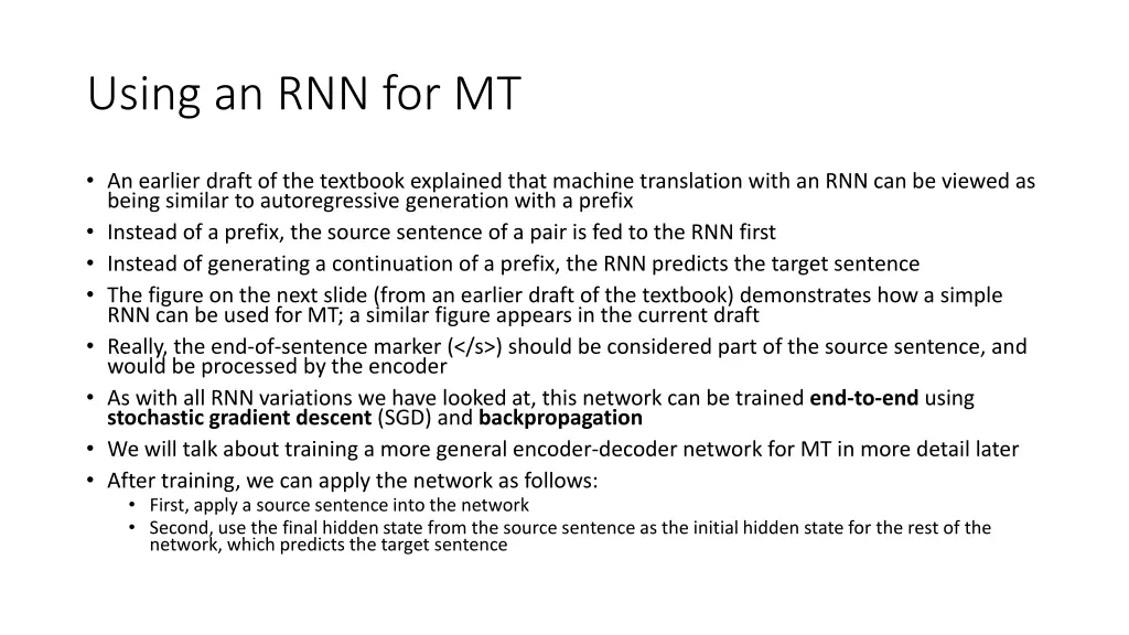 using an rnn for mt