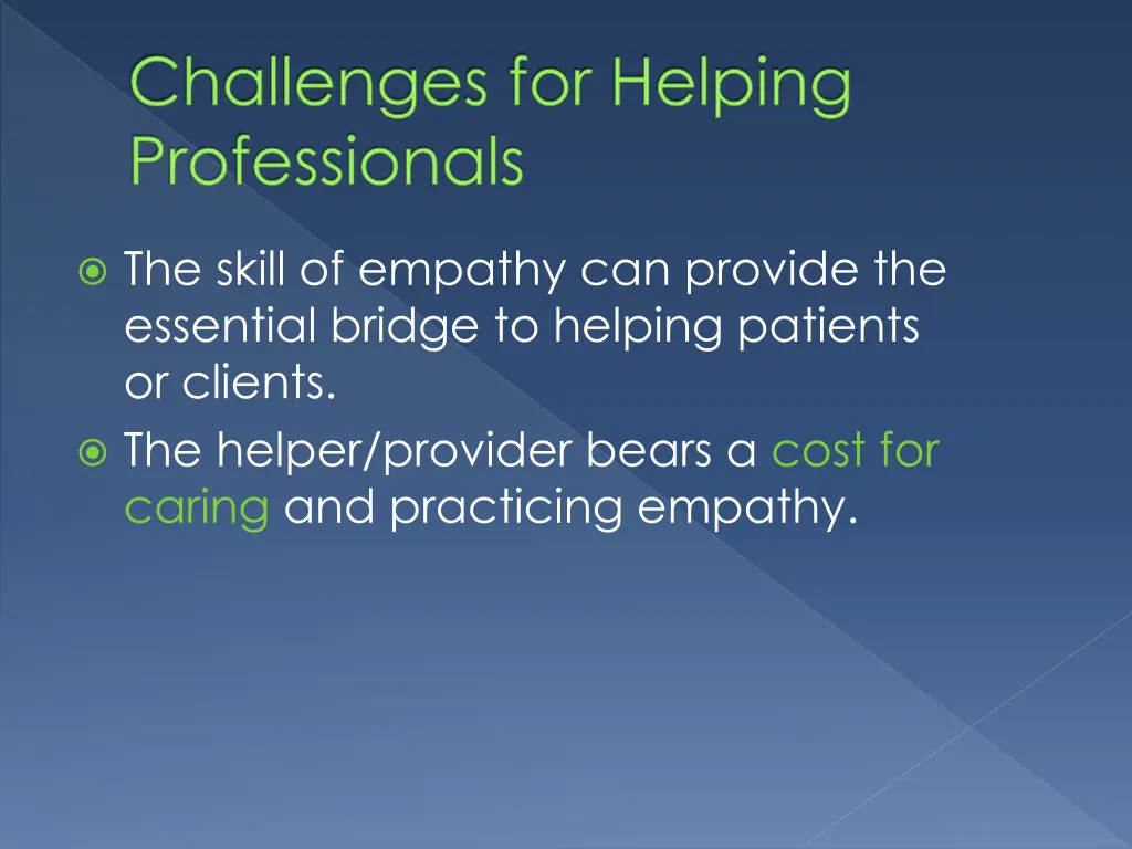 challenges for helping professionals