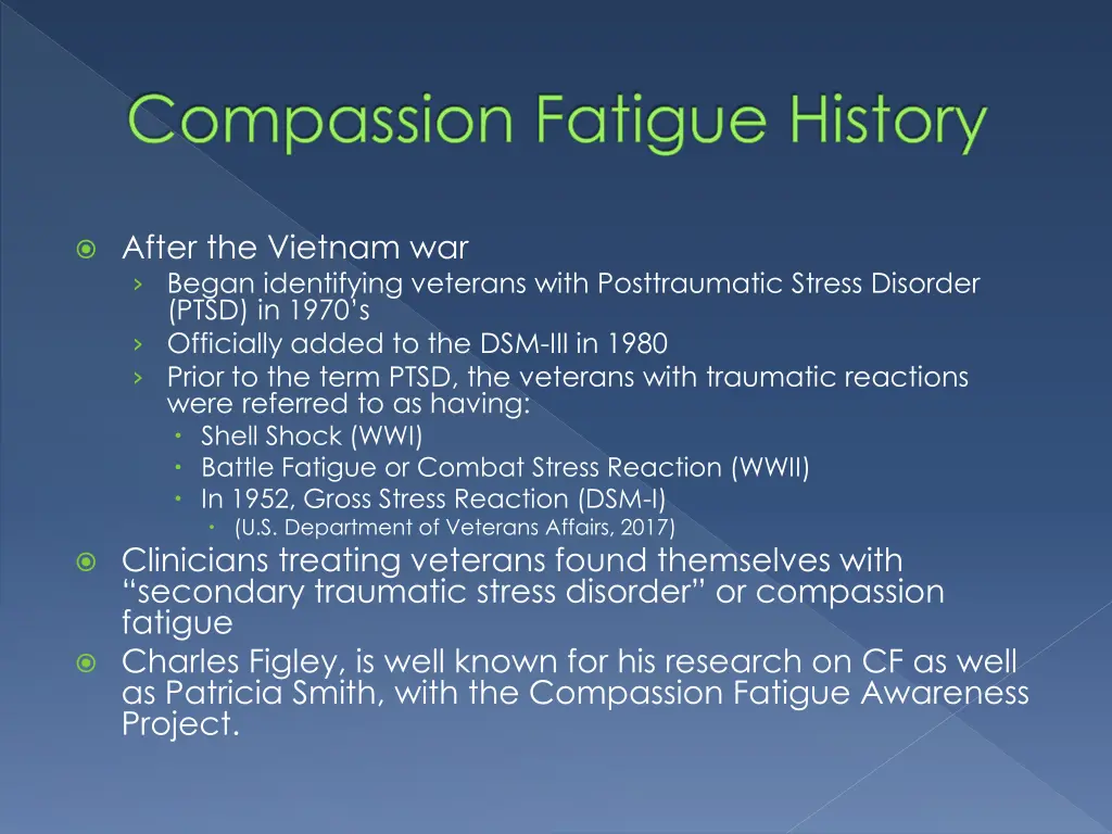 compassion fatigue history