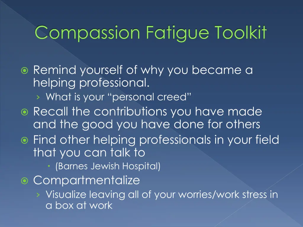 compassion fatigue toolkit 2