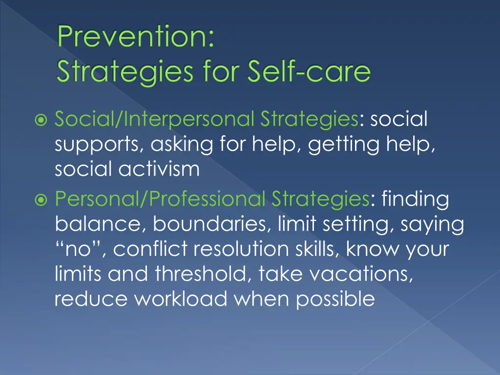 prevention strategies for self care 1