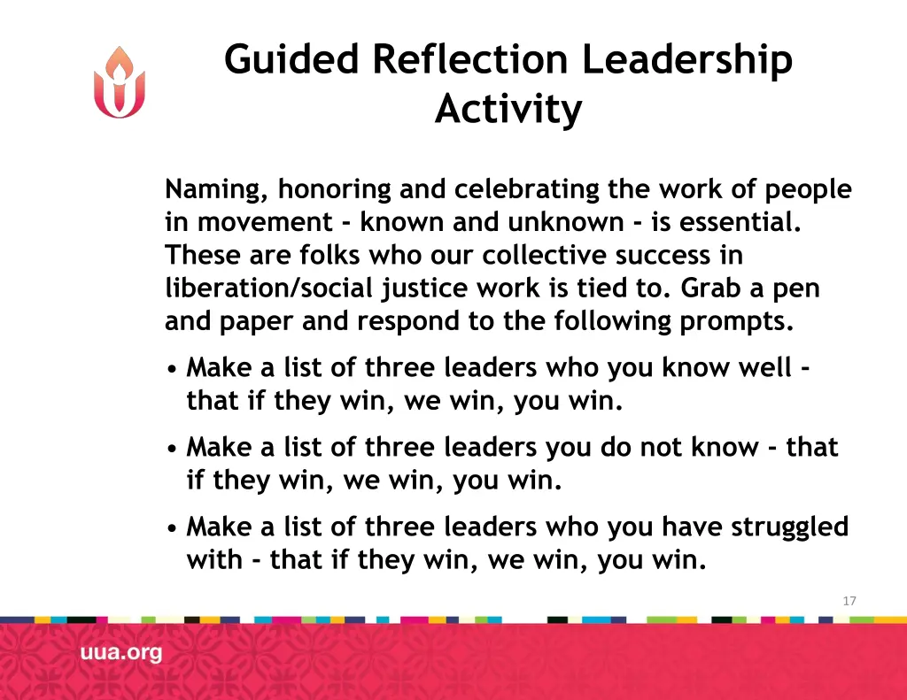 guided reflection leadership activity