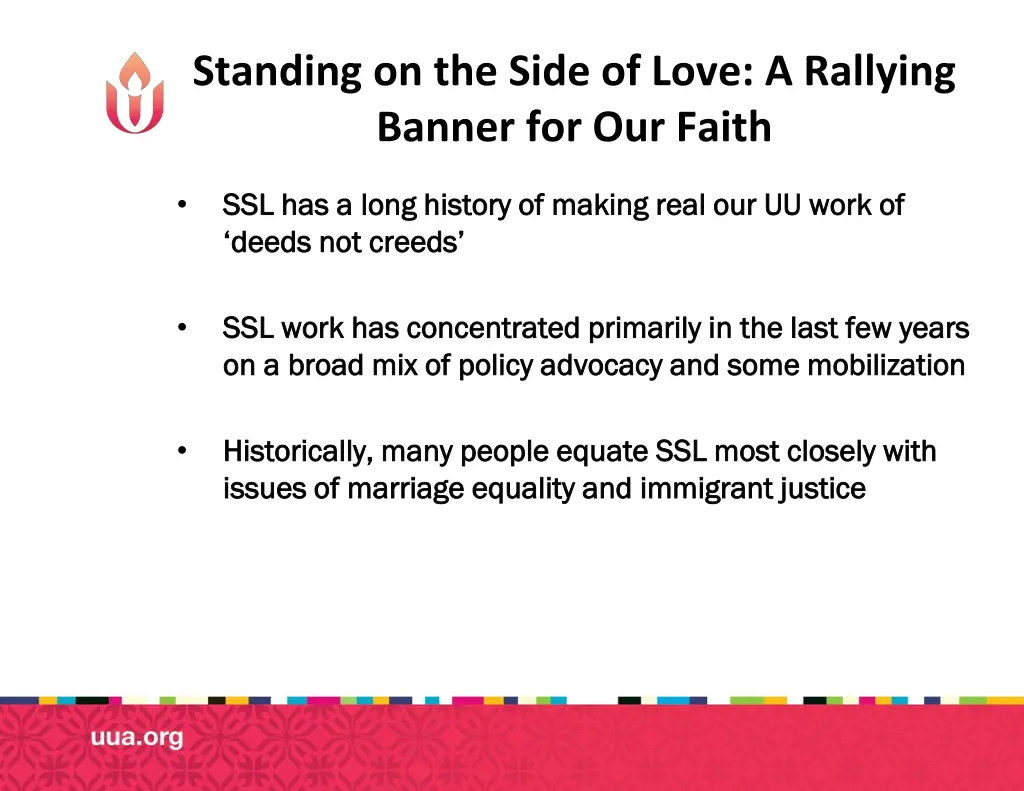 standing on the side of love a rallying banner
