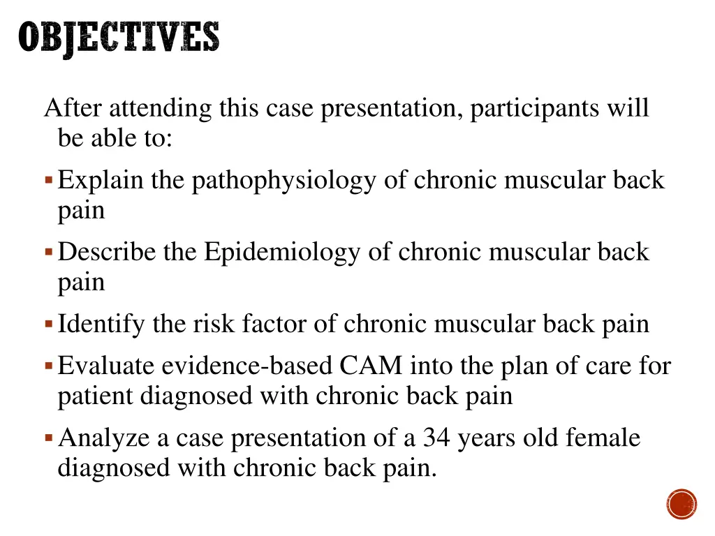 objectives