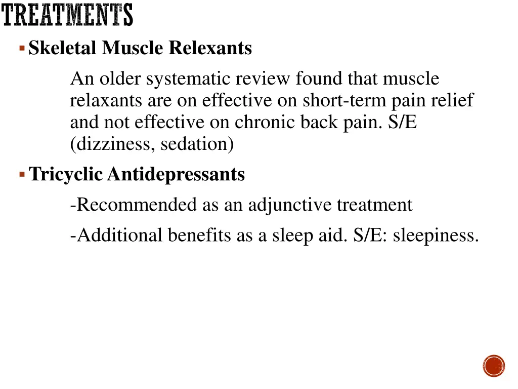 treatments skeletal muscle relexants an older