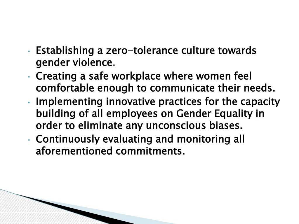 establishing a zero gender violence creating