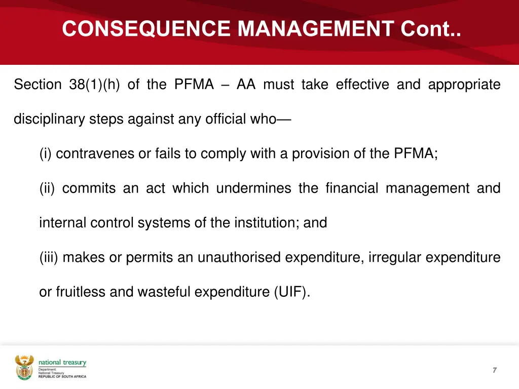 consequence management cont