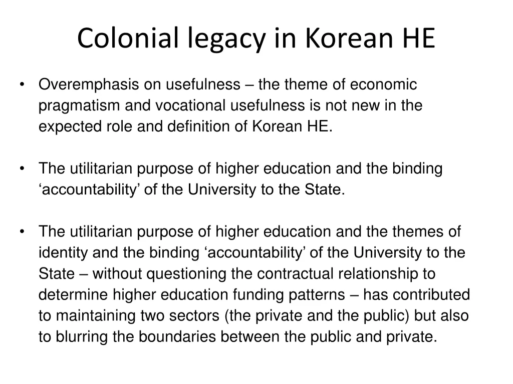 colonial legacy in korean he