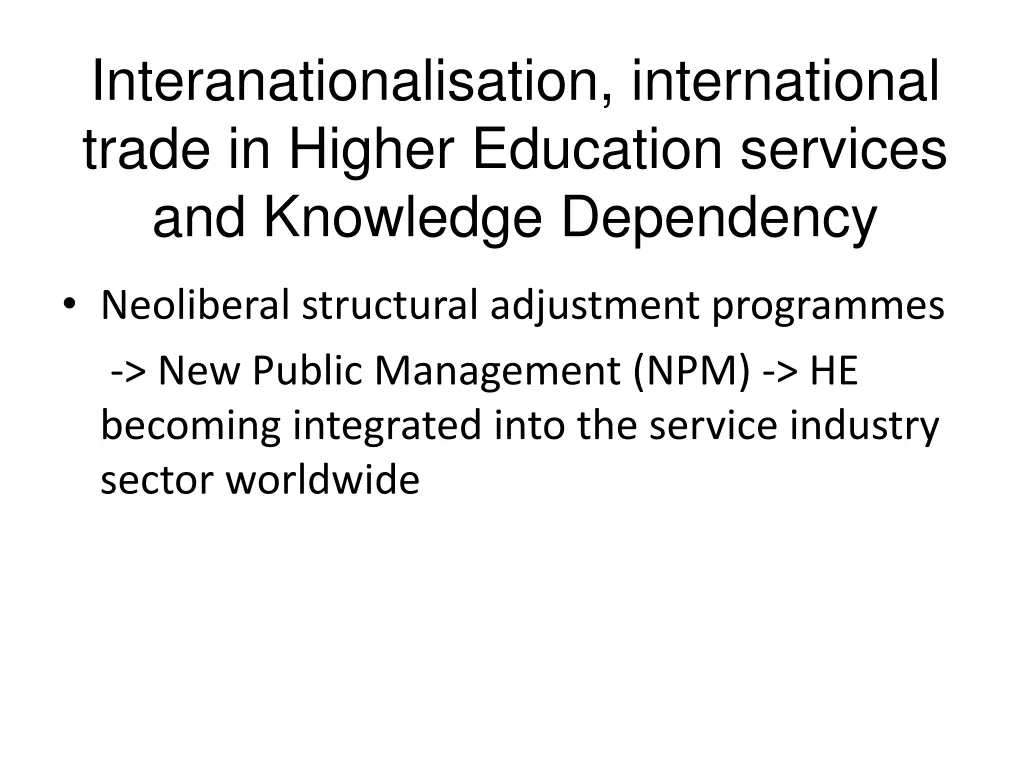 interanationalisation international trade