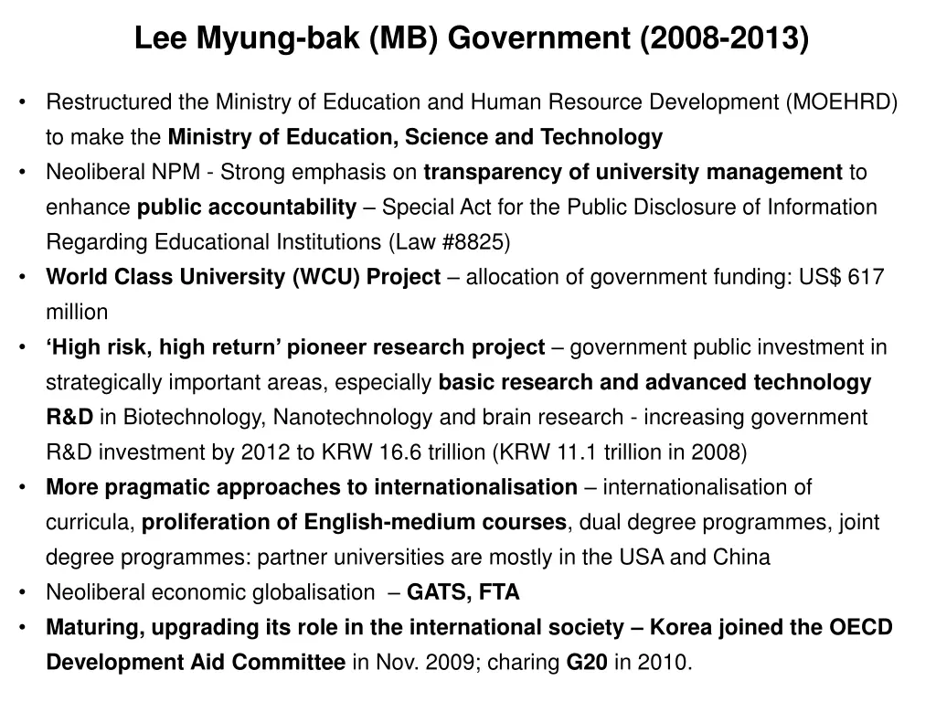 lee myung bak mb government 2008 2013